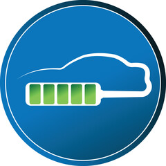 Electric car battery logo button