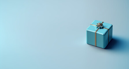 Christmas background with isolated christmas gift. Generative AI Imagery of a fictitious Xmas scenery