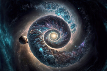 soul synchronizing with the universe, being one with everything, self-centering, meditation, spirituality, esoteric, religion, yoga, yoga art, universe background, illustration, generative ai