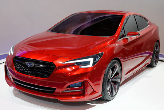 TORONTO, CANADA-FEBRUARY 12, 2016: Subaru Impreza Sedan Concept at the 2016 Canadian International AutoShow in Toronto