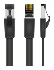 lan plug for internet transmission vector illustration