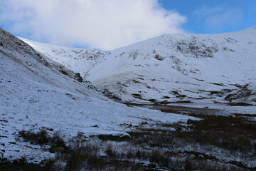 Fototapeta na wymiar Snowdonia winter carneddau wales