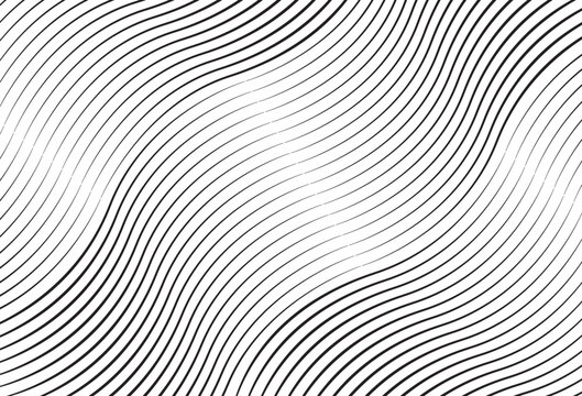 elegant minimalist background of black thin wavy lines on white background