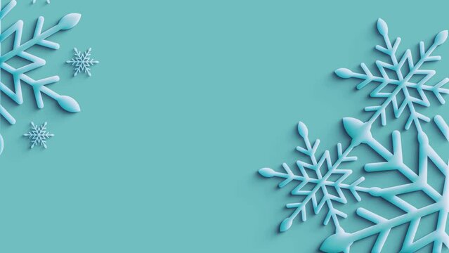 snowflakes video animation, blue background