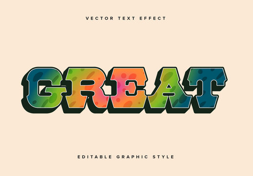 Colourful 3D Text Effect Mockup 