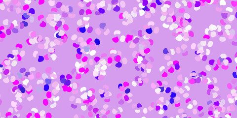 Light purple, pink vector pattern with abstract shapes.