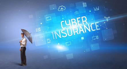 defending with umbrella from cyber attack