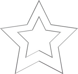 Silver Metal Decorative Line Art Star