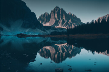 Obraz premium sunset on the mountains