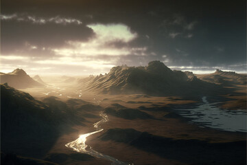 Fototapeta premium sunset on the mountains