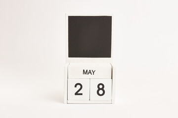 Calendar with the date May 28 and a place for designers. Illustration for an event of a certain date.
