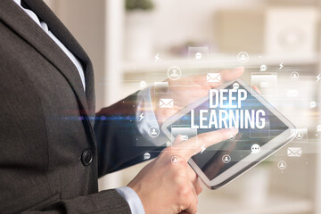 Close-up of a tablet searching modern technology concept