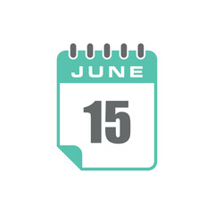 June Calendar Icon Vector Template