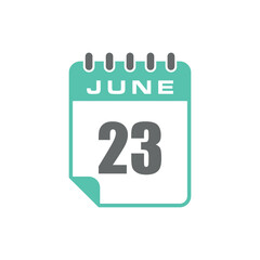 June Calendar Icon Vector Template