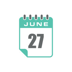 June Calendar Icon Vector Template