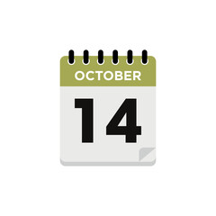 October Calendar Icon Vector Template