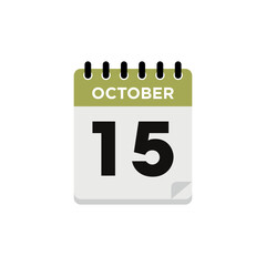 October Calendar Icon Vector Template