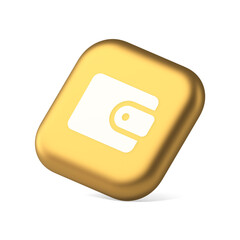 Wallet banking cash money button budget accounting financial business shopping 3d isometric icon