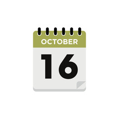 October Calendar Icon Vector Template