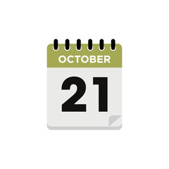 October Calendar Icon Vector Template