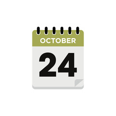 October Calendar Icon Vector Template