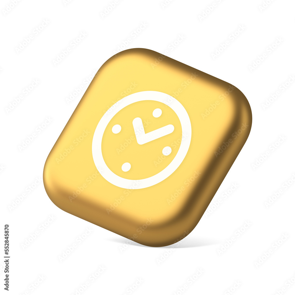 Aufkleber alarm clock time countdown button deadline measurement symbol application website icon 3d rendering