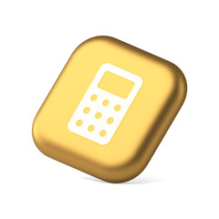Calculator button mathematical number counting web application design symbol application website icon 3d rendering