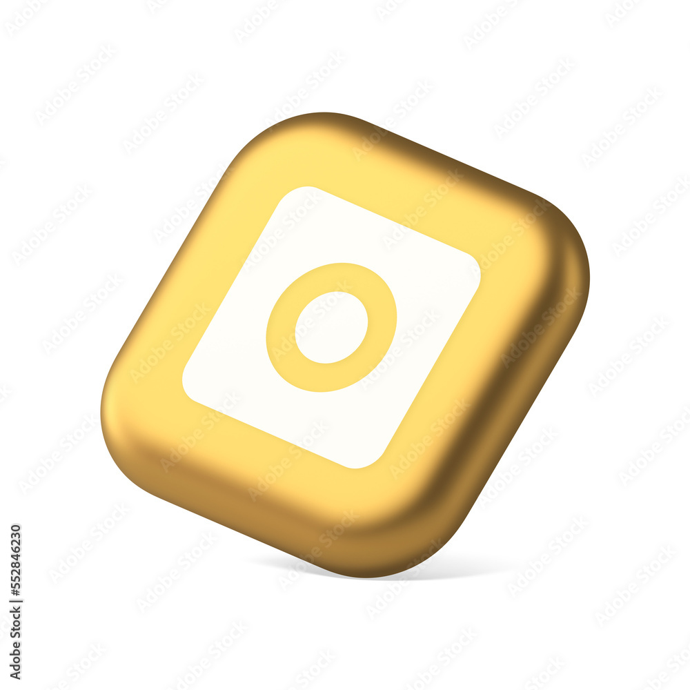 Poster camera photo video shooting button multimedia content creation web application 3d isometric icon