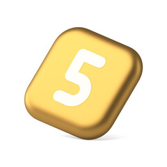Five character calculator keyboard gold button financial counting symbol application website icon 3d rendering