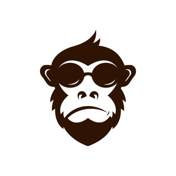 monkey logo vector design on white background