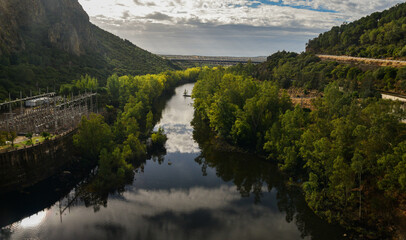 Talarrubias Dam. Swamp and drainage channel.