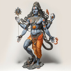 Fototapeta premium Lord Shiva Gott der Zerstörung epische Pose mit Tribuvhan für t-shirt print, poster - Religiöse hinduistische Kunst
