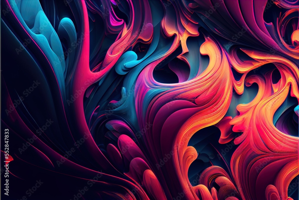 Poster a colorful abstract background with a black background and a blue background with a red and blue swi
