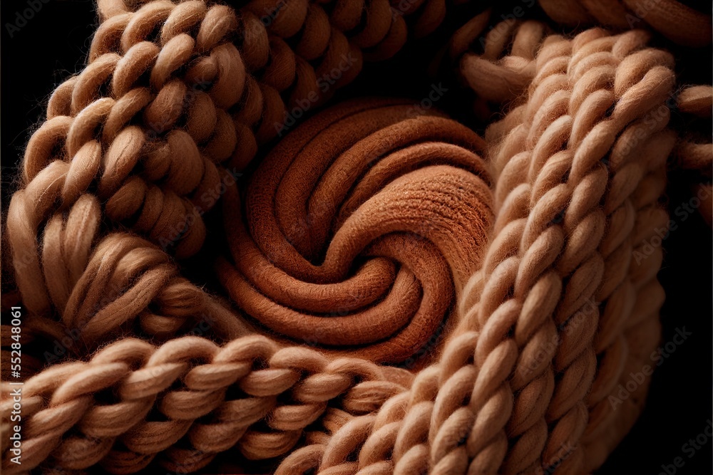 Poster a close up of a rope with a knot on it's end and a knot on the end. generative ai