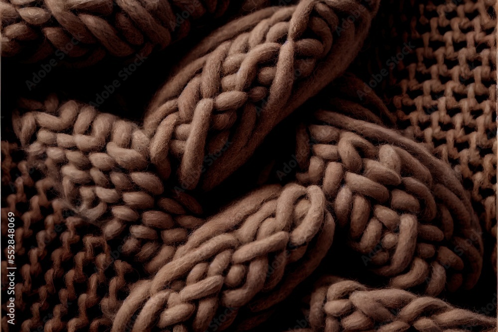 Poster a close up of a woven material with a knot at the center of it's center loop. generative ai