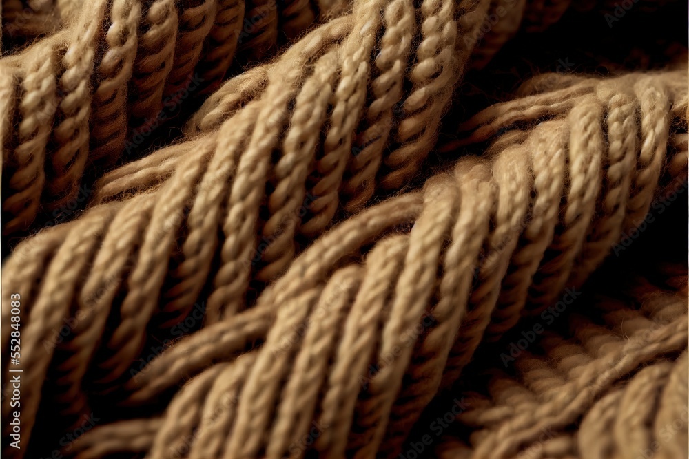 Poster a close up of a rope with a brown color and a black background with a white border and a black borde