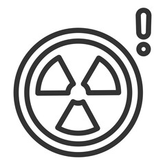 Attention, radioactive background - icon, illustration on white background, outline style