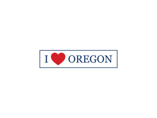 I Love Oregon Vector Template