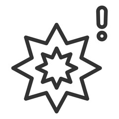 Obraz premium Attention, risk of explosion - icon, illustration on white background, outline style