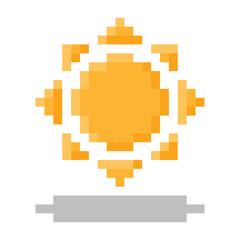 Fototapeta premium Sun icon. Pixel 8 bit style