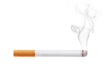 Smoking cigarette isolated