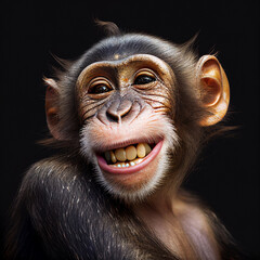 portrait of a smiling monkey