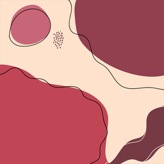 Abstract background. Pastel colors. Various abstract shapes. Smooth lines and shapes. Vector art