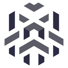 Obraz premium Hexagonal Packed Triangles 3d illusion abstract illustration