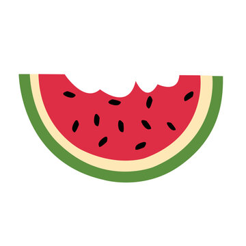 Bitten Watermelon Slice Vector