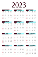 New year annual Calendar 2023 vector image