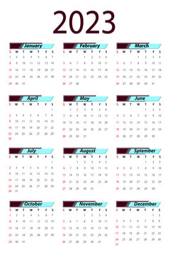 New year annual Calendar 2023 vector image