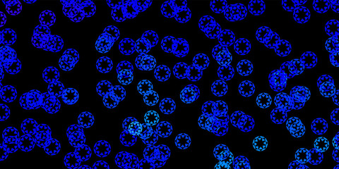 Dark blue vector template with circles.