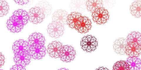 Light pink, yellow vector natural artwork with flowers.