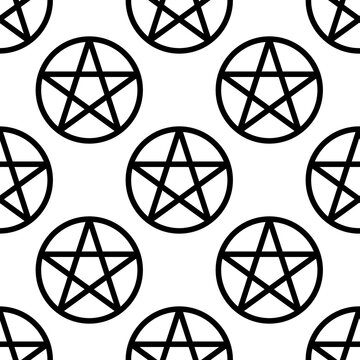 Pentagram occult symbol seamless pattern